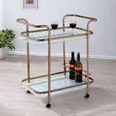 TIANA Champagne Serving Cart Half Price Furniture