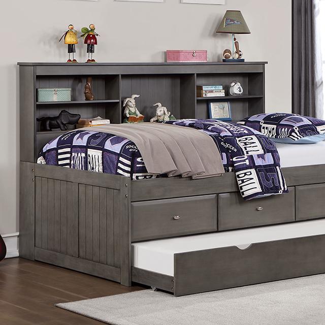 TIBALT Full DayBed w/ Trundle, Dark Gray Half Price Furniture