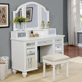 TRACY White Vanity w/ Stool Half Price Furniture