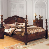 Tuscan II Glossy Dark Pine Queen Bed Half Price Furniture