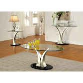 VALO Satin Plated/Black Coffee Table Half Price Furniture