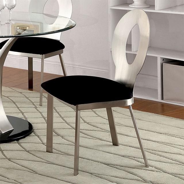 VALO Silver/Black Side Chair (2/CTN) Half Price Furniture