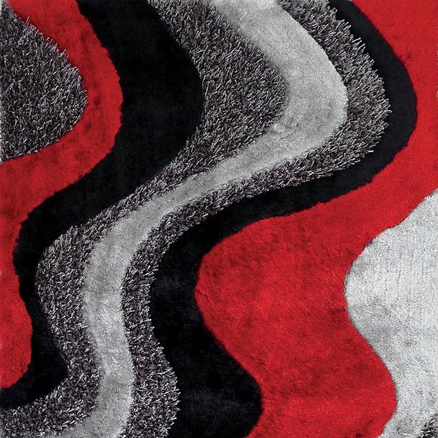 Vancouver Black/Gray/Red 5' X 7' Area Rug Half Price Furniture