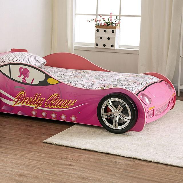 PRETTY GIRL CAR BED Twin Bed, Pink Half Price Furniture