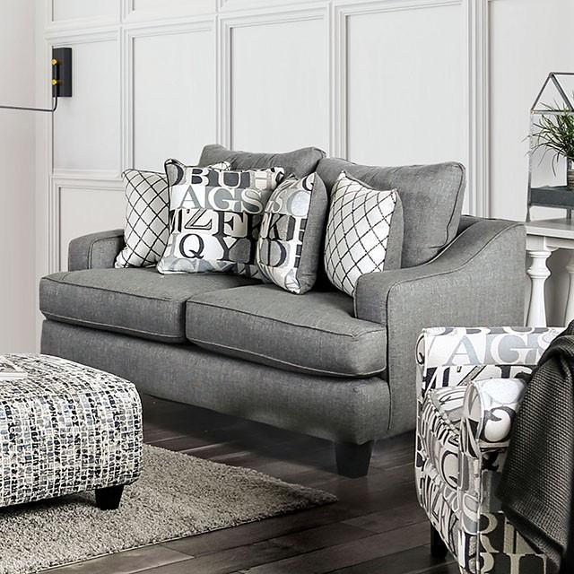 Verne Bluish Gray Love Seat Half Price Furniture