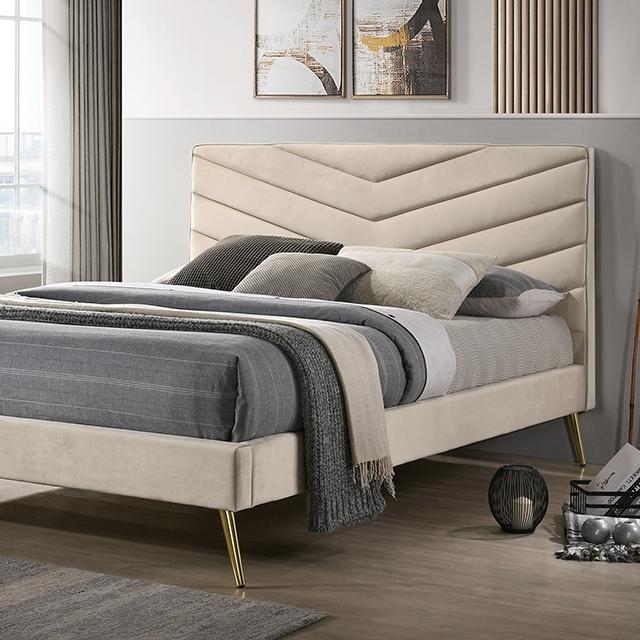 VIVAR Full Bed, Beige Half Price Furniture