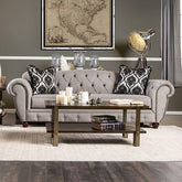 VIVIANA Gray/Black Sofa, Gray Half Price Furniture