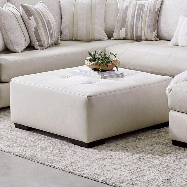 WARRENTON Ottoman, Ivory Half Price Furniture