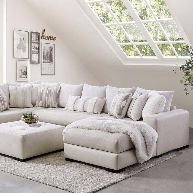 WARRENTON Sectional, Ivory Half Price Furniture