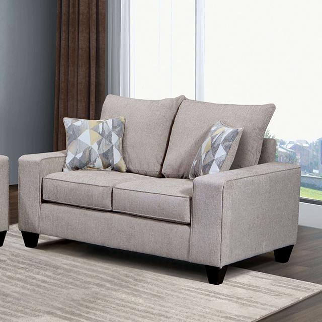 WEST ACTION Loveseat, Beige Half Price Furniture