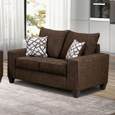 WEST ACTION Loveseat, Chocolate Half Price Furniture