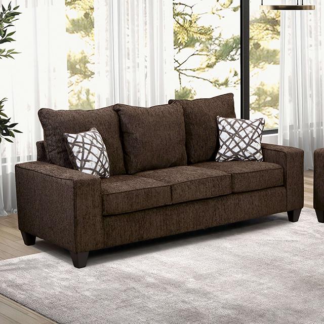 WEST ACTION Sofa, Chocolate Half Price Furniture