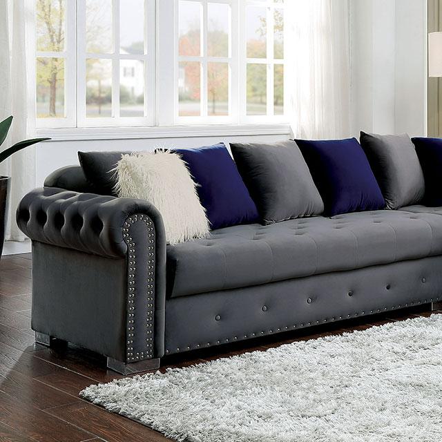 WILMINGTON Sectional, Gray Half Price Furniture