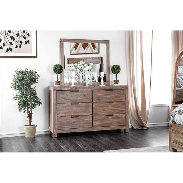 Wynton Weathered Light Oak Mirror Half Price Furniture