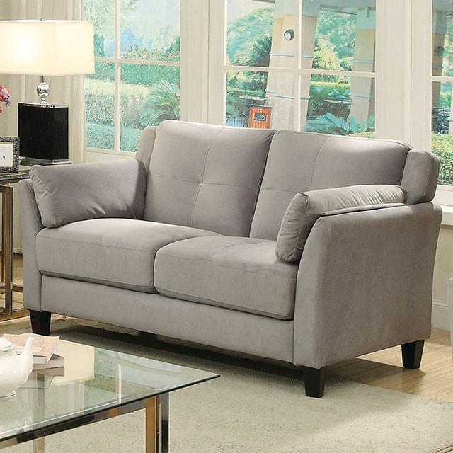 YSABEL Warm Gray Love Seat, Warm Gray (K/D) Half Price Furniture