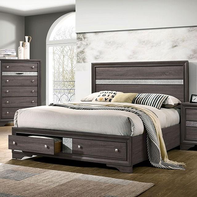 Chrissy Gray E.King Bed Half Price Furniture