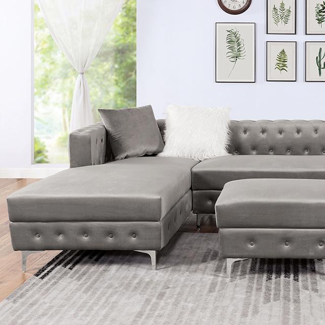 CIABATTONI Sectional, Gray Half Price Furniture