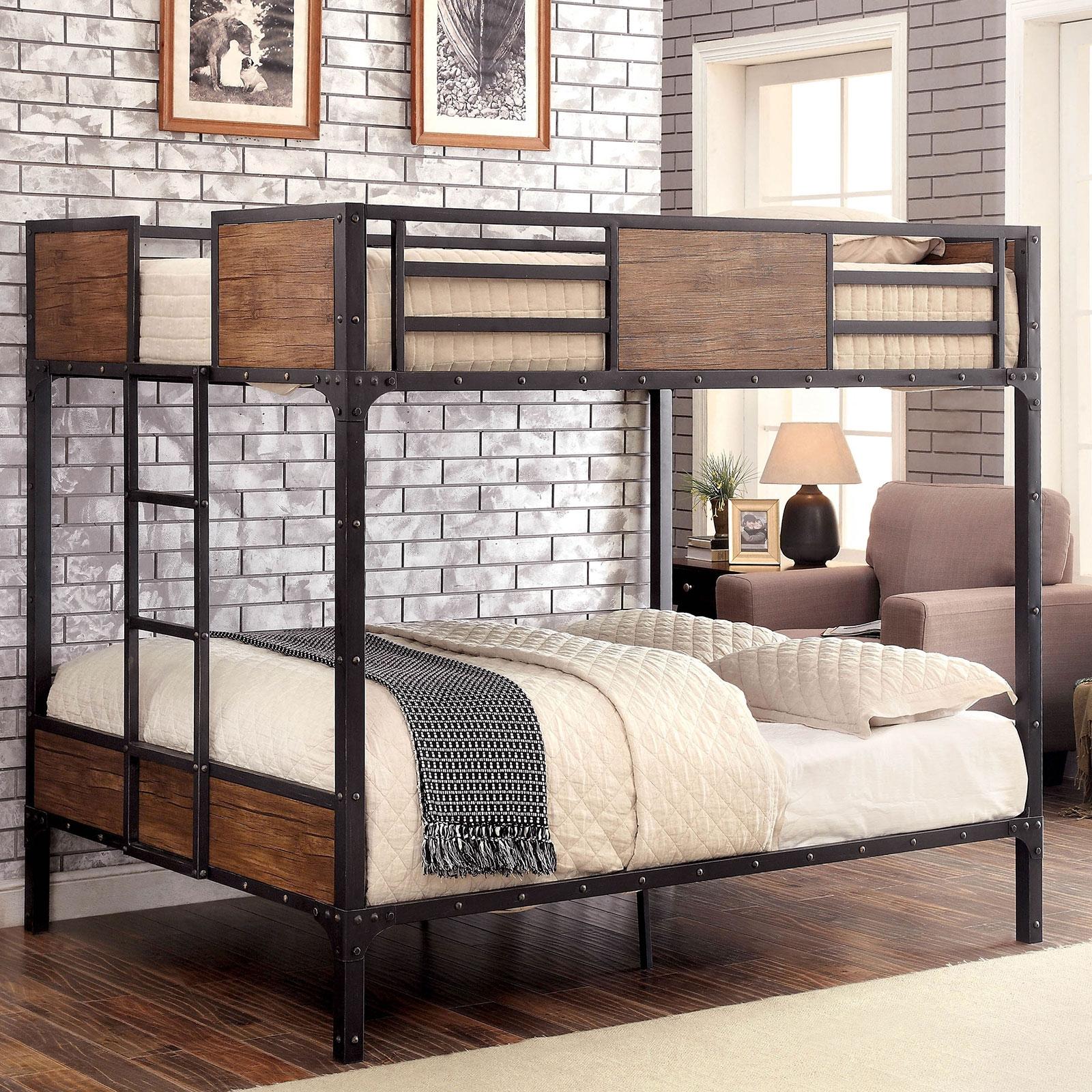 CLAPTON Black Full/Full Bunk Bed Half Price Furniture