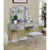 CLARISSE Silver Vanity w/ Stool Half Price Furniture