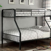 CLEMENT Black Metal Twin/Full Bunk Bed Half Price Furniture