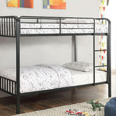 CLEMENT Black Metal Twin/Twin Bunk Bed Half Price Furniture