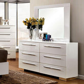 CLEMENTINE Glossy White Mirror Half Price Furniture