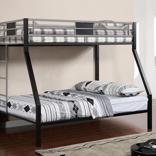 Clifton Silver/Gun Metal Twin/Full Bunk Bed Half Price Furniture