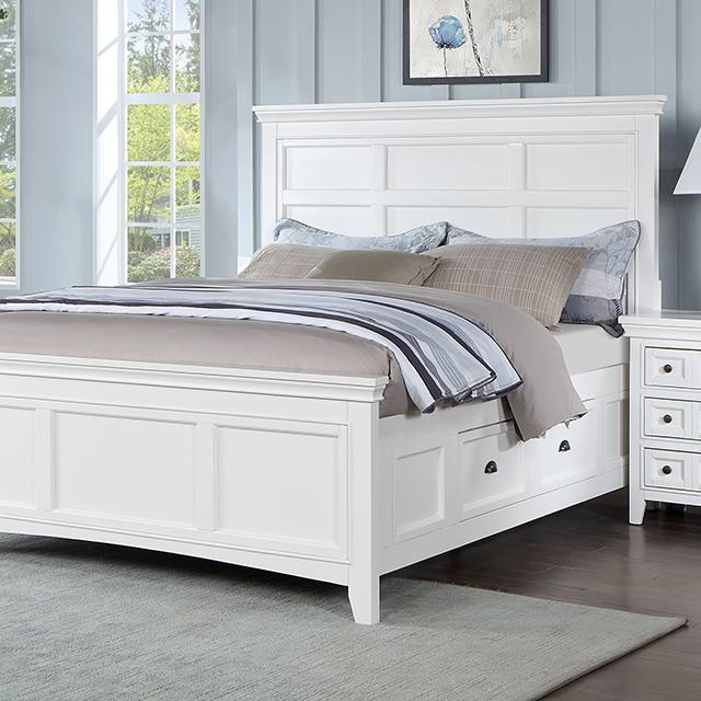 CASTILE Cal.King Bed, White Half Price Furniture