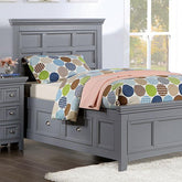 CASTLILE Twin Bed, Gray Half Price Furniture