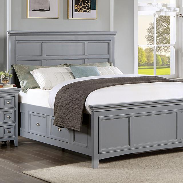 CASTLILE Cal.King Bed, Gray Half Price Furniture