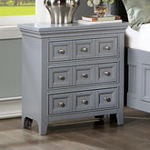 CASTLILE Night Stand w/ USB, Gray Half Price Furniture