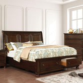 Castor Brown Cherry Queen Bed Half Price Furniture