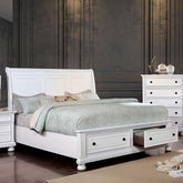 Castor White Cal.King Bed Half Price Furniture