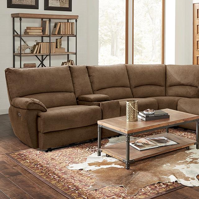 CERELIA Power Sectional, Brown Half Price Furniture