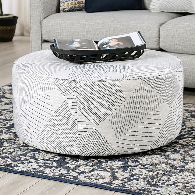 CHANCERY Ottoman, Gray/Navy Half Price Furniture