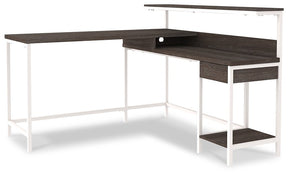 Dorrinson Home Office L-Desk with Storage Half Price Furniture