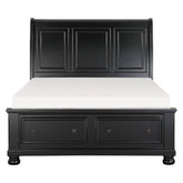 Homelegance Laurelin Queen Sleigh Platform Storage Bed in Black 1714BK-1 Half Price Furniture