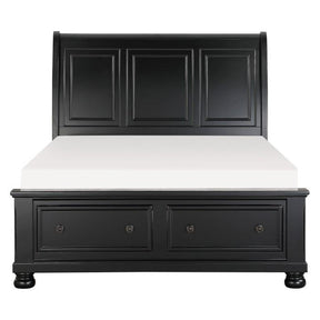 Homelegance Laurelin Queen Sleigh Platform Storage Bed in Black 1714BK-1 Half Price Furniture