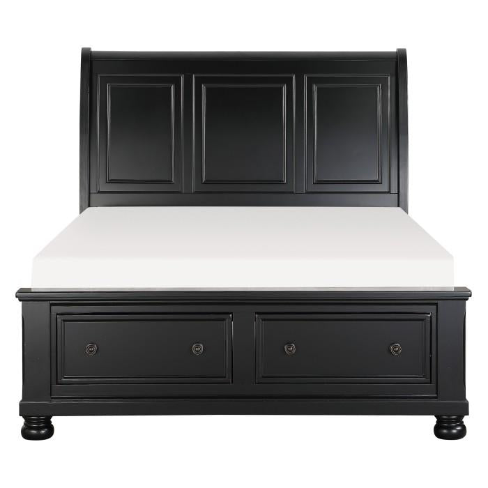 Homelegance Laurelin Queen Sleigh Platform Storage Bed in Black 1714BK-1 Half Price Furniture