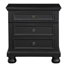 Homelegance Laurelin 3 Drawer Nightstand in Black 1714BK-4 Half Price Furniture