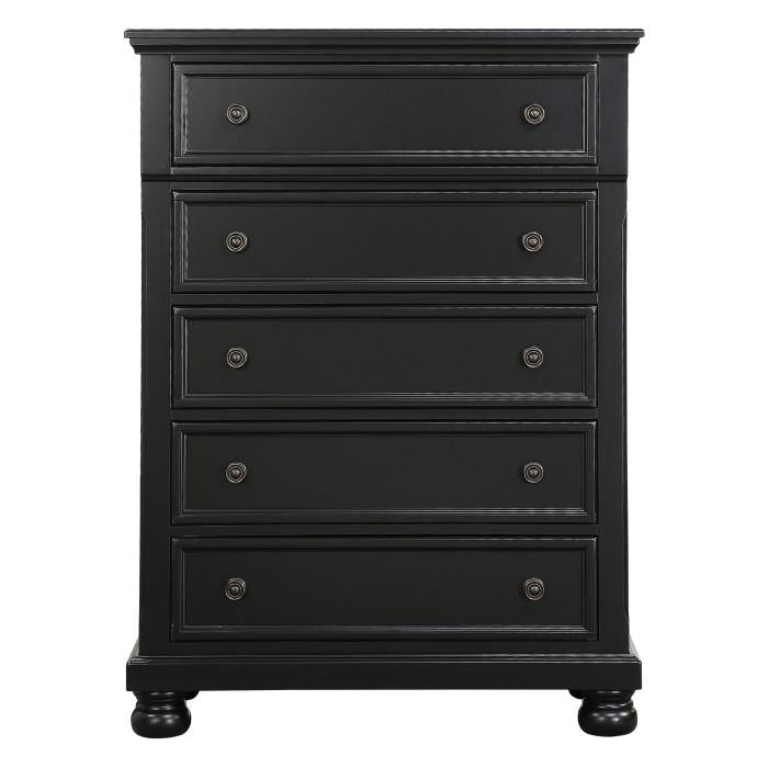 Homelegance Laurelin 5 Drawer Chest in Black 1714BK-9 Half Price Furniture