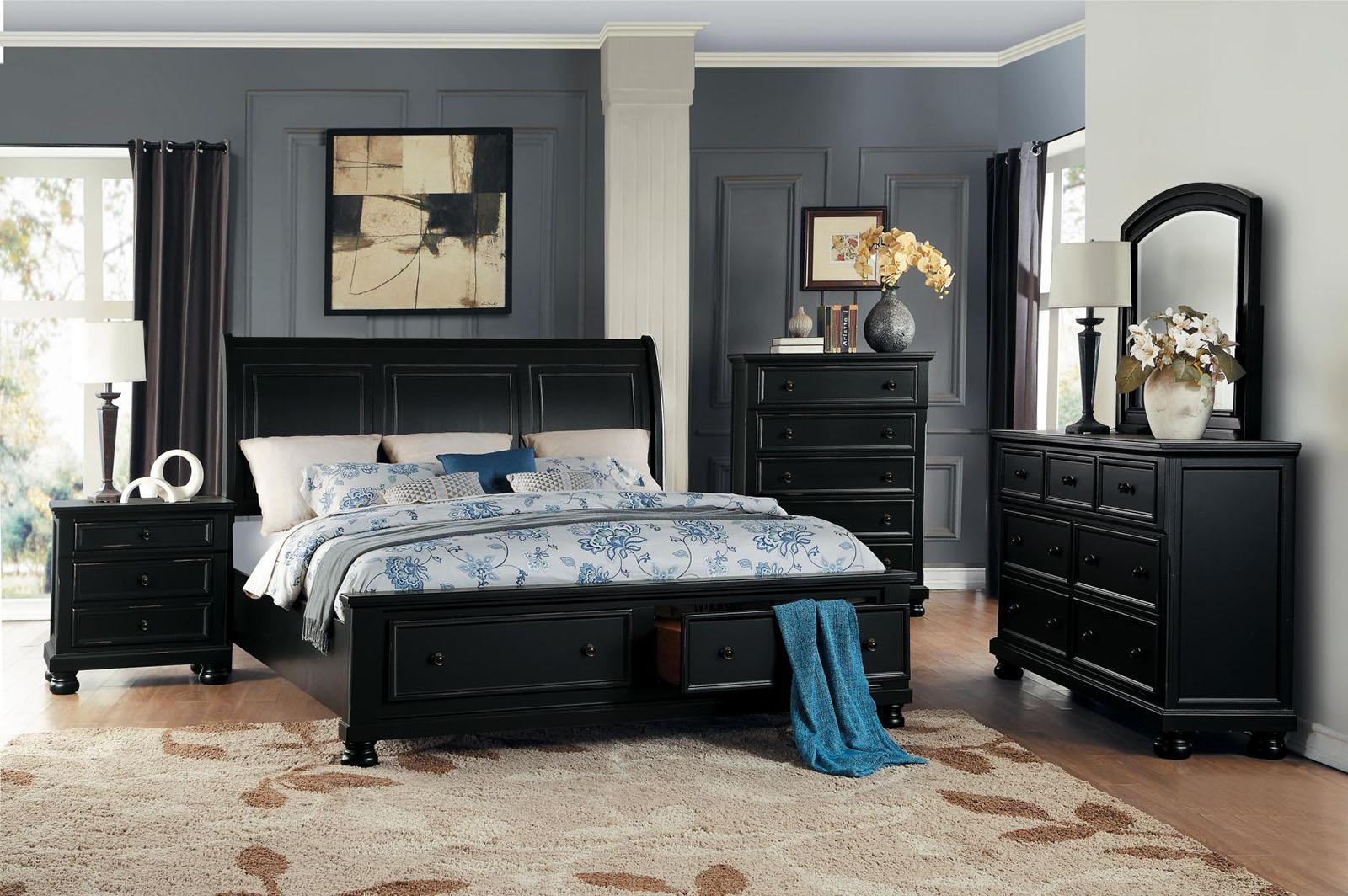 Homelegance Laurelin 3 Drawer Nightstand in Black 1714BK-4 - Half Price Furniture