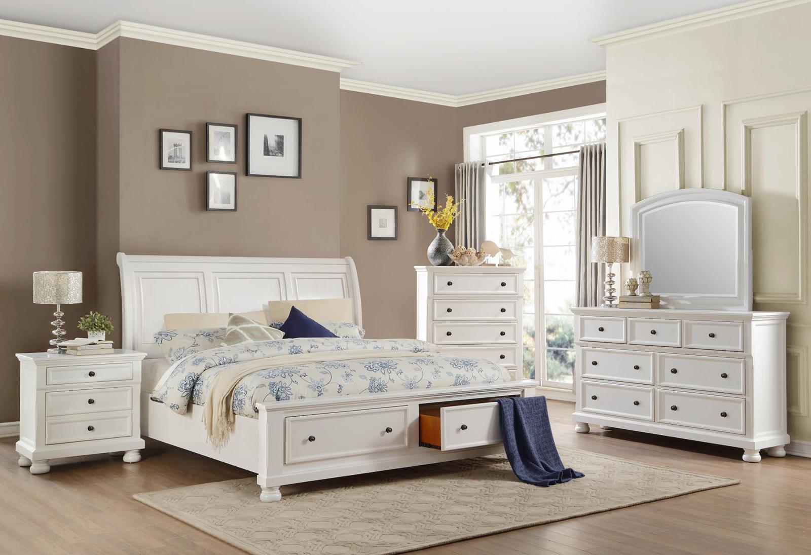 Homelegance Laurelin 3 Drawer Nightstand in White 1714W-4 - Half Price Furniture