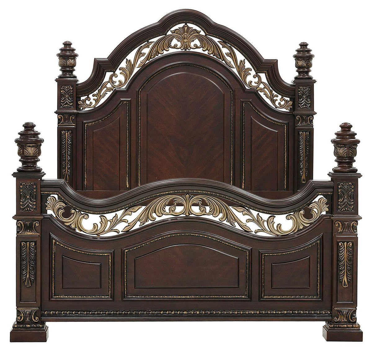 Homelegance Catalonia Queen Poster Bed in Cherry 1824-1 - Half Price Furniture