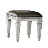 Homelegance Bevelle Vanity Stool in Silver 1958-14 Half Price Furniture