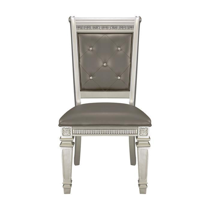 Homelegance Bevelle Side Chair in Silver (Set of 2) 1958S Half Price Furniture