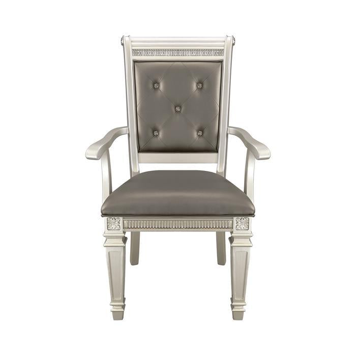 Homelegance Bevelle Arm Chair in Silver (Set of 2) 1958A Half Price Furniture