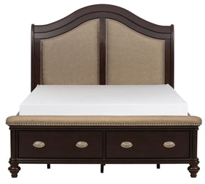 Homelegance Marston Queen Sleigh Storage Bed in Dark Cherry 2615DC-1 - Half Price Furniture