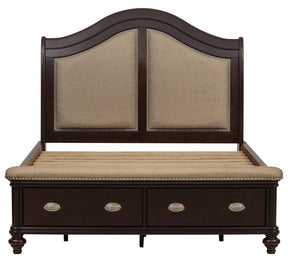 Homelegance Marston Queen Sleigh Storage Bed in Dark Cherry 2615DC-1 - Half Price Furniture