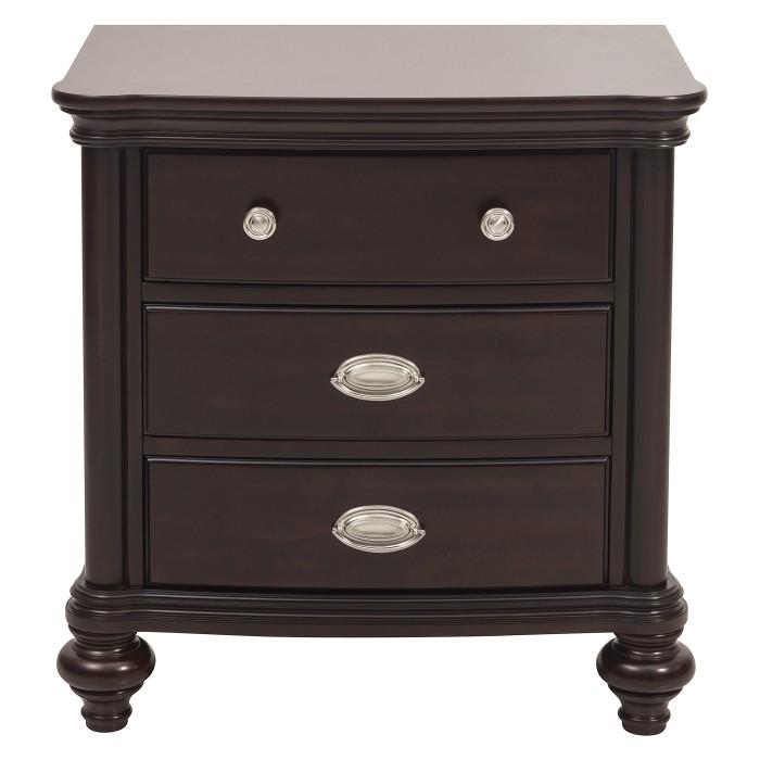 Homelegance Marston 3 Drawer Nightstand in Dark Cherry 2615DC-4 Half Price Furniture